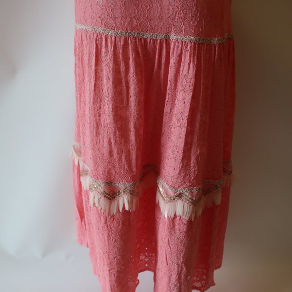 NWT PHO FIRENZE CORAL LACE SLEEVELES MAXI DRESS M* - Picture 9 of 11